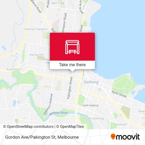 Gordon Ave/Pakington St map