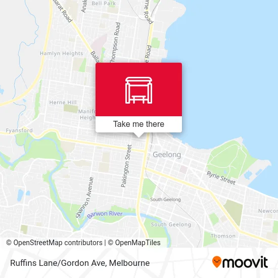 Mapa Ruffins Lane/Gordon Ave