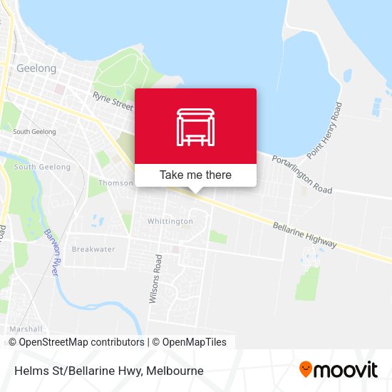 Helms St/Bellarine Hwy map