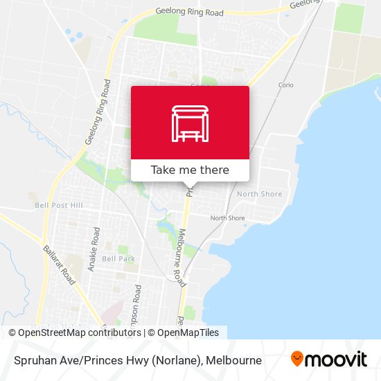 Mapa Spruhan Ave / Princes Hwy (Norlane)