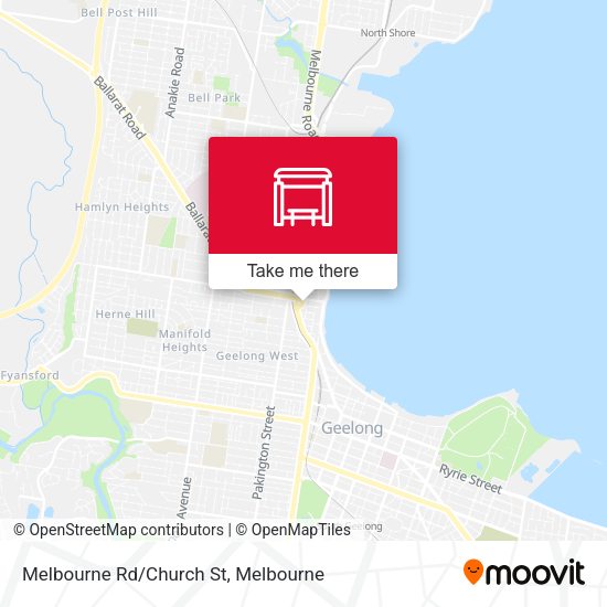 Melbourne Rd/Church St map