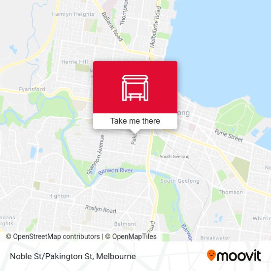 Noble St/Pakington St map