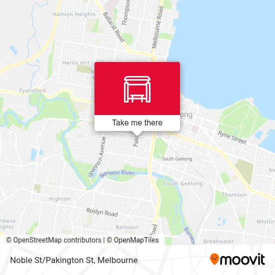 Mapa Noble St/Pakington St