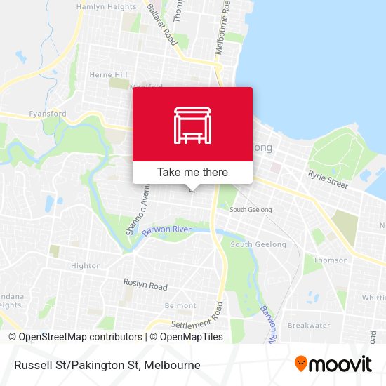 Russell St/Pakington St map