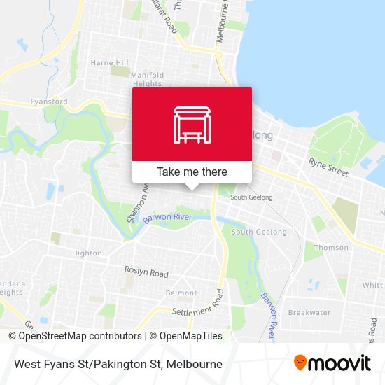 West Fyans St/Pakington St map