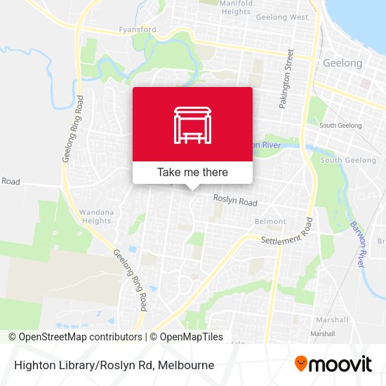 Highton Library/Roslyn Rd map
