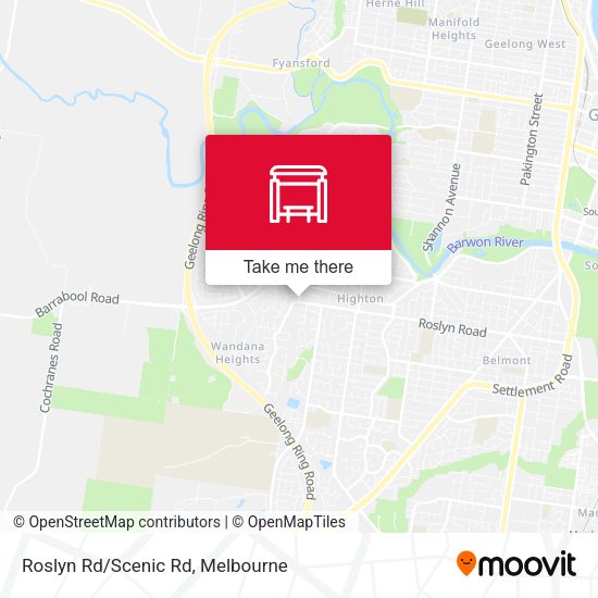 Roslyn Rd/Scenic Rd map