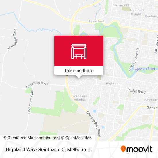 Highland Way/Grantham Dr map