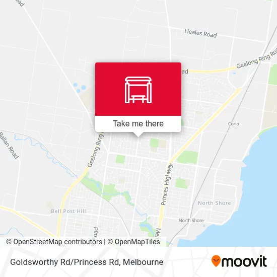 Mapa Goldsworthy Rd/Princess Rd