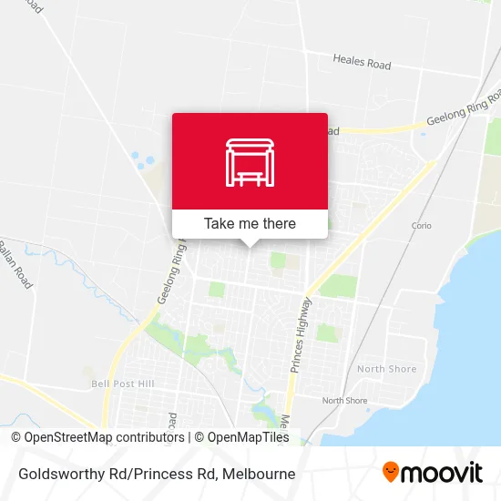 Mapa Goldsworthy Rd/Princess Rd