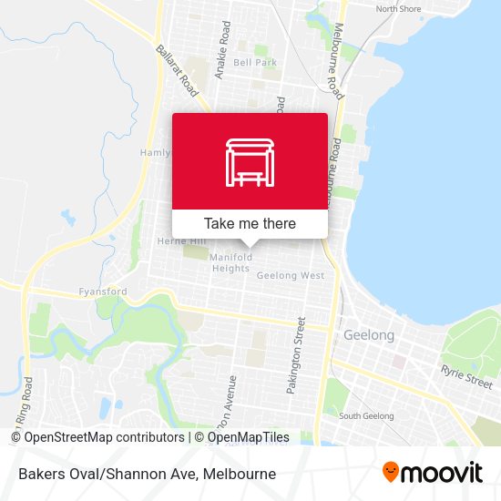 Bakers Oval/Shannon Ave map
