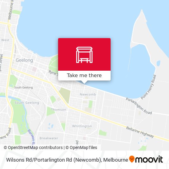 Wilsons Rd / Portarlington Rd (Newcomb) map