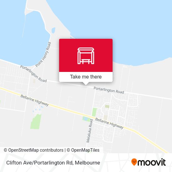 Clifton Ave/Portarlington Rd map