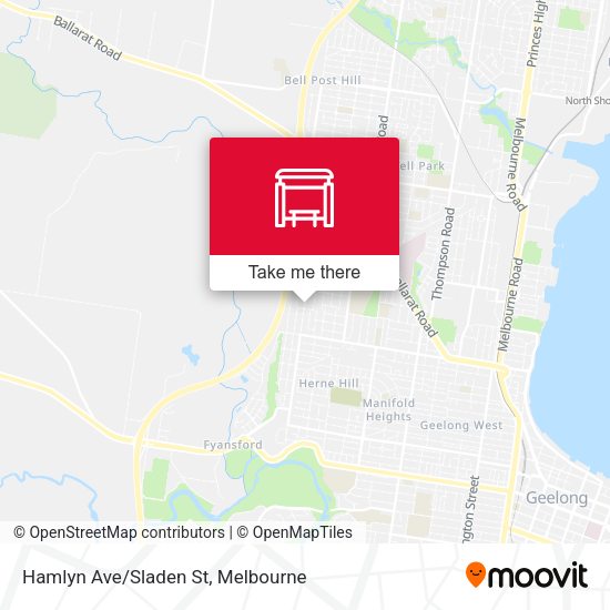 Hamlyn Ave/Sladen St map