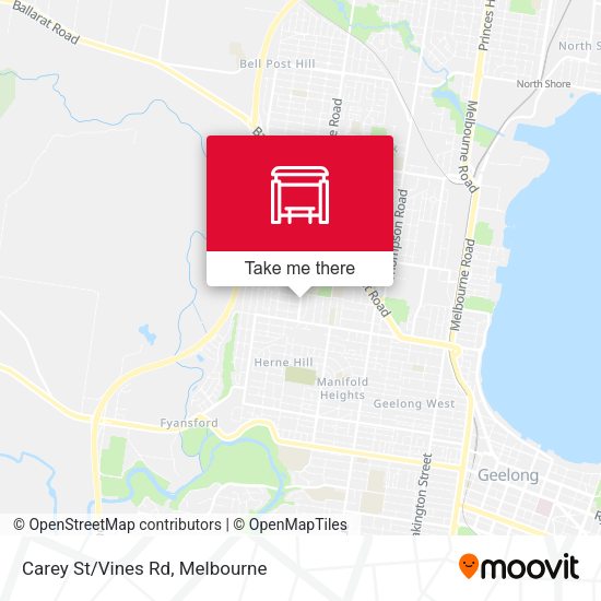 Carey St/Vines Rd map