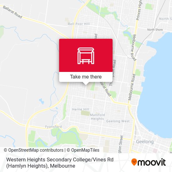 Western Heights Secondary College / Vines Rd (Hamlyn Heights) map