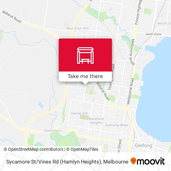 Mapa Sycamore St / Vines Rd (Hamlyn Heights)