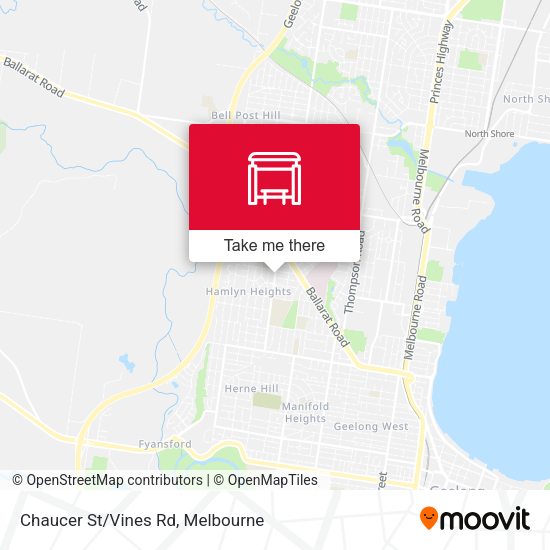 Chaucer St/Vines Rd map