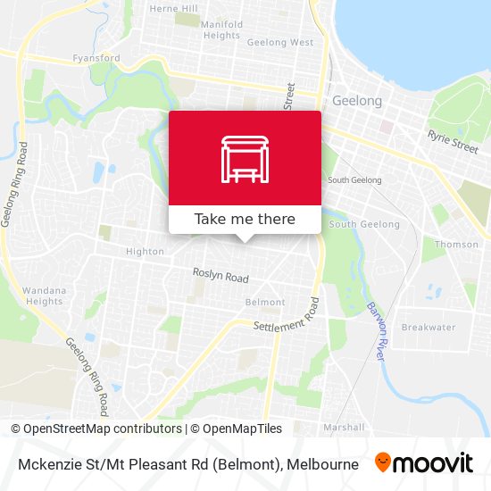 Mckenzie St / Mt Pleasant Rd (Belmont) map