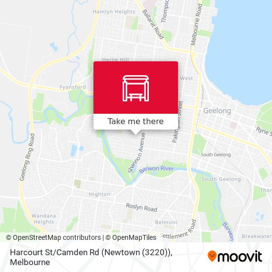 Harcourt St / Camden Rd (Newtown (3220)) map