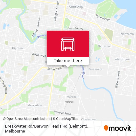 Mapa Breakwater Rd / Barwon Heads Rd (Belmont)