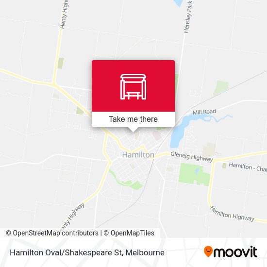 Hamilton Oval/Shakespeare St map