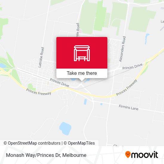 Monash Way/Princes Dr map