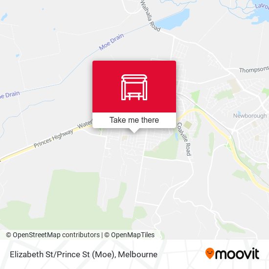Elizabeth St/Prince St (Moe) map