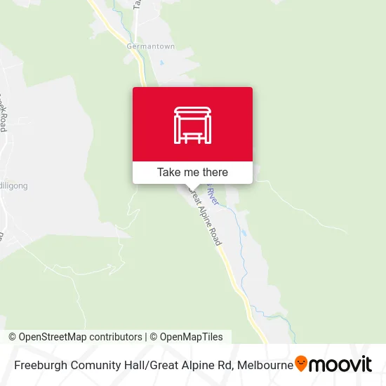 Mapa Freeburgh Comunity Hall / Great Alpine Rd