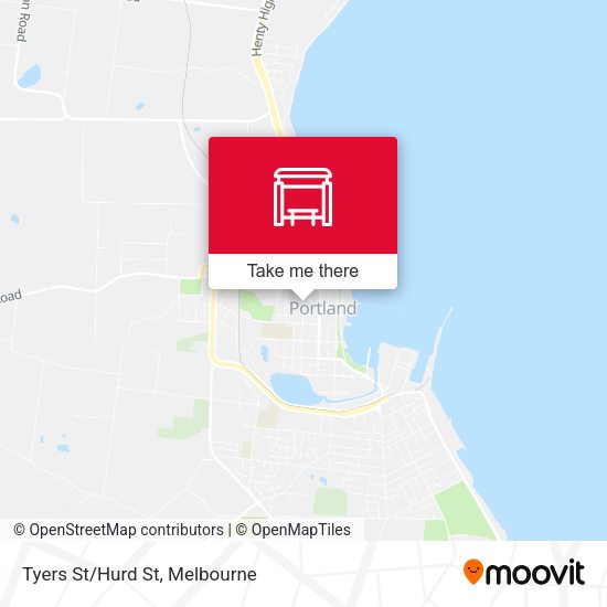 Tyers St/Hurd St map
