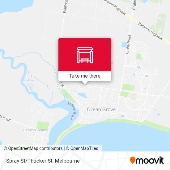 Mapa Spray St/Thacker St