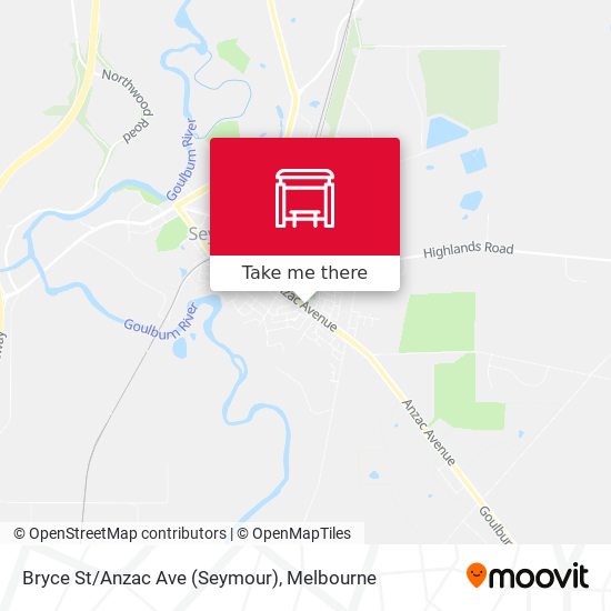 Bryce St/Anzac Ave (Seymour) map
