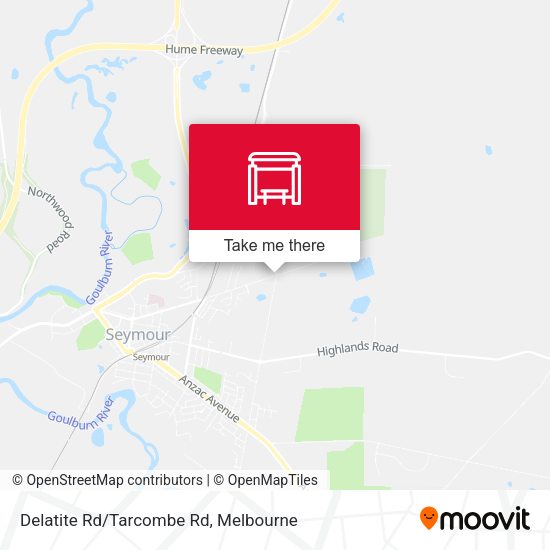 Delatite Rd/Tarcombe Rd map