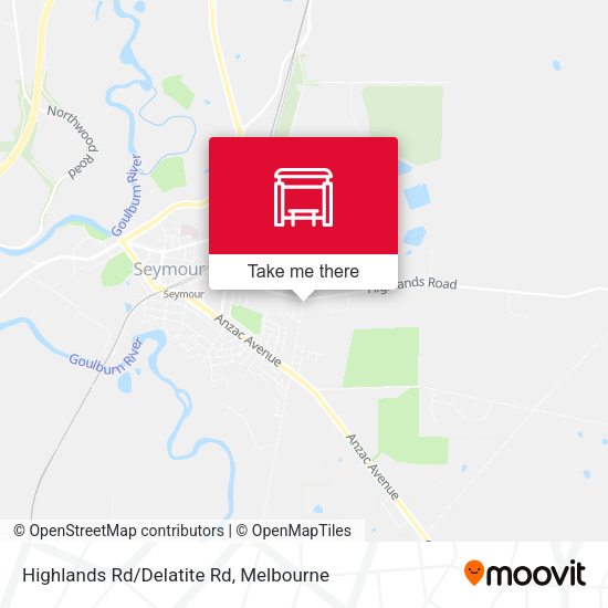 Highlands Rd/Delatite Rd map