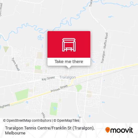 Traralgon Tennis Centre / Franklin St map