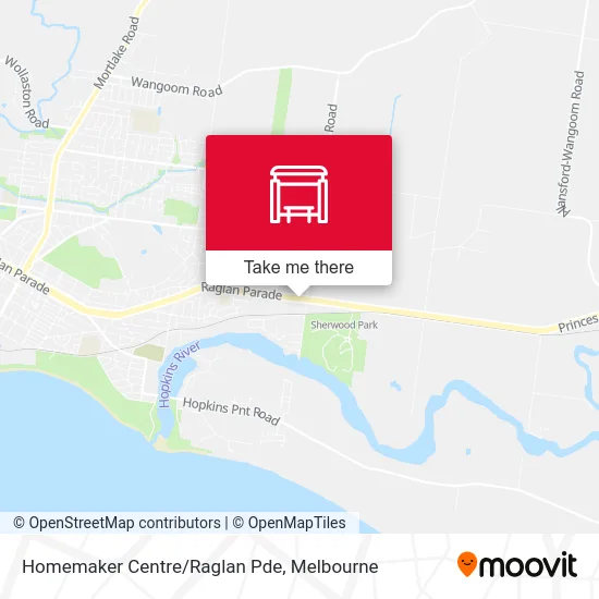Mapa Homemaker Centre/Raglan Pde