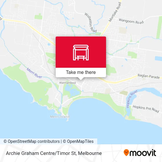 Mapa Archie Graham Centre/Timor St