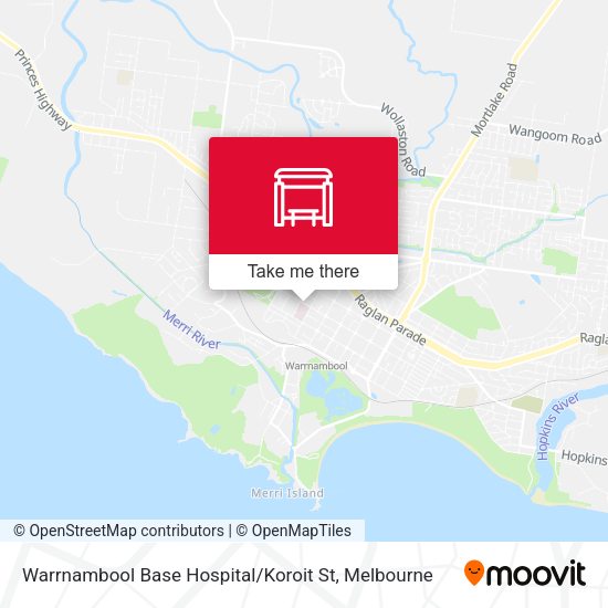 Warrnambool Base Hospital / Koroit St map