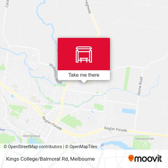 Kings College/Balmoral Rd map