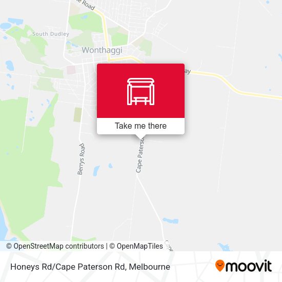 Honeys Rd/Cape Paterson Rd map