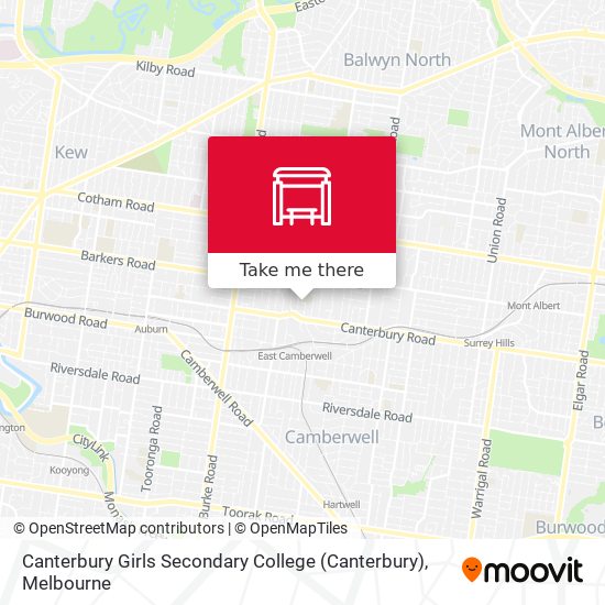 Canterbury Girls Secondary College map