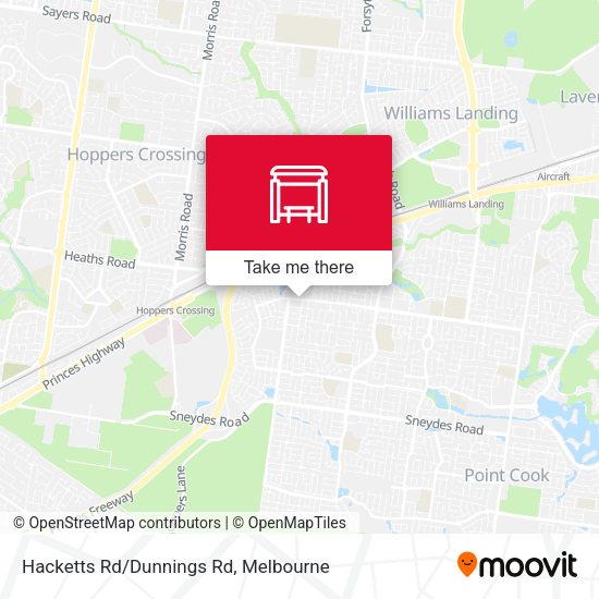Hacketts Rd/Dunnings Rd map