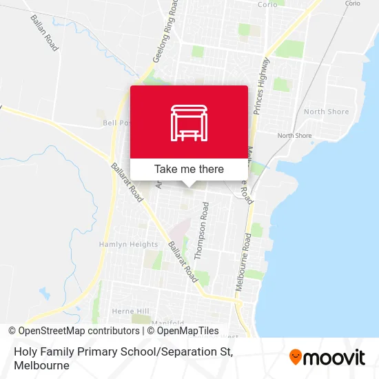 Mapa Holy Family Primary School / Separation St