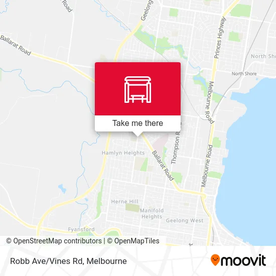 Mapa Robb Ave/Vines Rd