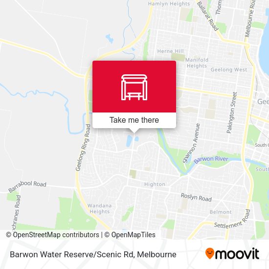 Barwon Water Reserve/Scenic Rd map