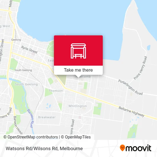 Mapa Watsons Rd/Wilsons Rd