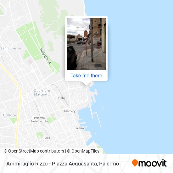 Ammiraglio Rizzo - Piazza Acquasanta map