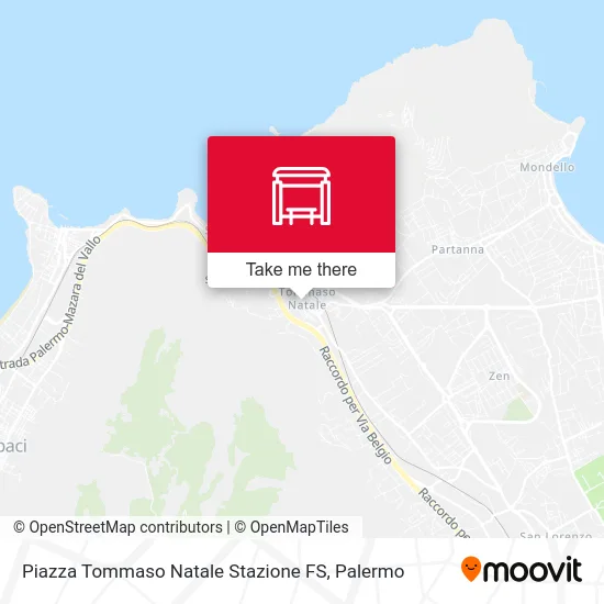 Piazza Tommaso Natale Stazione FS map