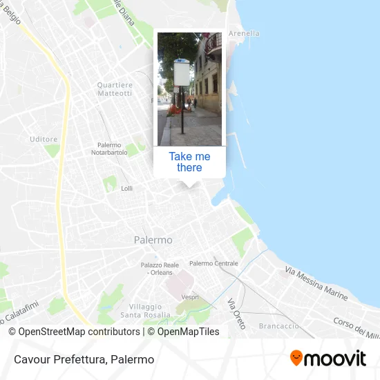 Cavour Prefettura map