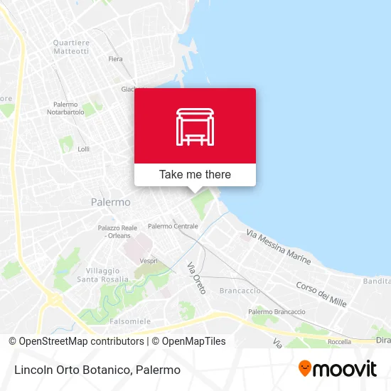 Lincoln Orto Botanico map